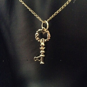 14k solid gold Key charm / pendant